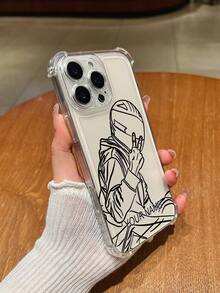 1pc Personalized Sketched Design Custom Phone Case, Suitable For Models: S22, S23, S24, S25 Ultra, A13, A14, A15, A16, A53, A54, A55, A56, A05, A04, 16 Pro Max, 16 Pro, 15 Pro Max, 14 Pro Max, 13 Pro Max, Infinix, Smart5, Smart7, Redmi, OPPO A95, A18, A58, A74. You Can Send Personal Life Photos, Couples, Family, Friends, Etc. Suitable For Daily Use And Gifts. - Clear - View 3