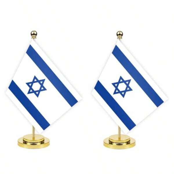 TLL  2PCS  Desk Flag12 Inch Tall Small Is Indoor Banner Tiny Printing Decor For Office Home TableTLL