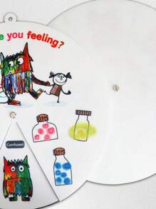 hoojojo 1 Peça Rotator de Monstro Emocional, Recursos Didáticos em Feltro, Jogo de Expressão de Vocabulário de Humor, Montessori, Adereços Interativos, Atividades em Sala de Aula, Trabalho em Equipe, Ferramentas de Ensino, Presentes de Feriado, Reuniões de Festa, Família, Sala de Aula, Classe.