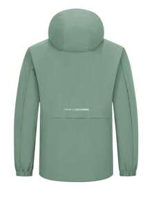 Women's Winbreaker Soft Shell Rain Jacket, Hooded, Waterproof, Windproof, Lightweight, Warm, Suitable For Hiking And Camping Spring - Green - View 4