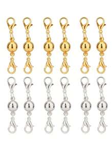 5pcs Fashion Magnetic Jewelry Clasps, Strong Magnet Necklace Clasp Closures Lobster Clasps Bracelet Converter Chain Extender For Jewelry Making - Multicolor - View 1