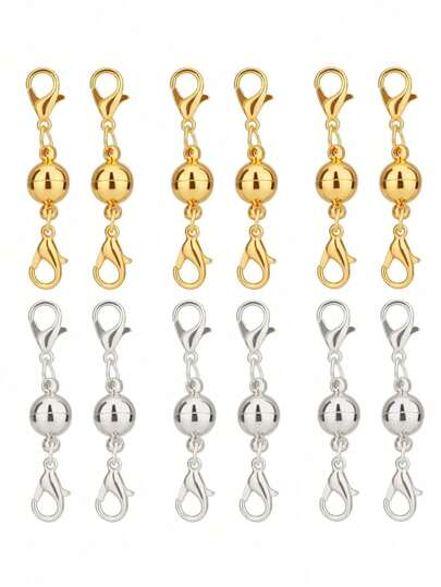 5pcs Fashion Magnetic Jewelry Clasps, Strong Magnet Necklace Clasp Closures Lobster Clasps Bracelet Converter Chain Extender For Jewelry Making