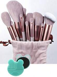 15 Pieces, Makeup Brush Set, Concealer, Blush, Powder, Eye Shadow, Highlighter, Foundation, Beauty Makeup Tools, With Makeup Clear Box, Powder Puff, Suitable For Daily Makeup, Traveling, And Daily Commuting