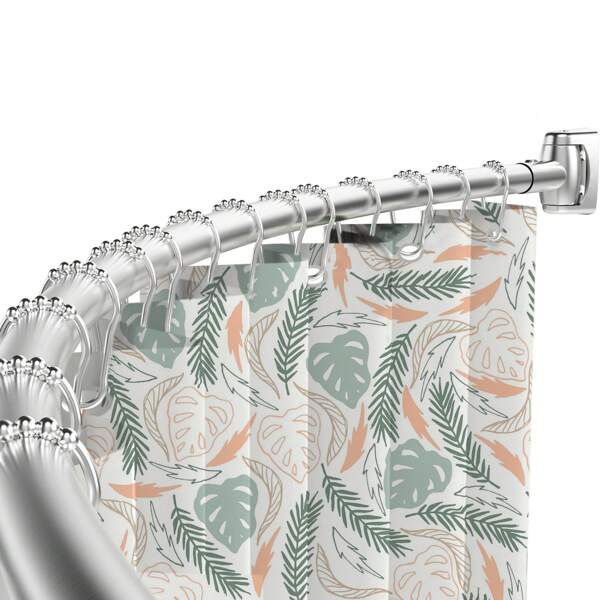 DYHOME Práctica barra curva para cortina de ducha, barra de soporte ajustable para cortina de ducha, requiere perforación, adecuada para baño, cocina y guardarropa.
