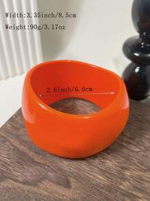 1pc Vintage Bohemian Resin Bracelet - Geometric Arc Design, Soft Gradient Colors, Lightweight & Durable, Versatile Accessory For All Seasons