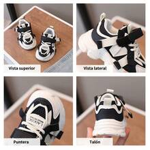 Tenis para bebe con parte superior transpirable y suela flexible, ideales para actividades deportivas. Disponibles en colores lisos y diseños con bloques de color - Blanco - Ver 8