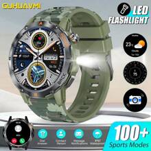 GUHUAVMI 1pc Outdoor Sports Smart Watch, 1.53inch HD Screen, With LED Flashlight, Wireless Call, Info Push, Compass, Heart Rate/Sleep Monitoring, Fitness Tracker Smartwatch, IP67 Waterproof Watch For Men Women, Suitable For Android IOS