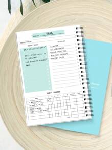 Trees Cuaderno planificador diario y semanal con 3 hojas de pegatinas, agenda planificadora de trabajo de 7 días, libro de citas de productividad personal sin fecha, libreta espiral de lista de tareas pendientes, seguimiento de hábitos, metas semanales, para útiles escolares, de vuelta a la escuela