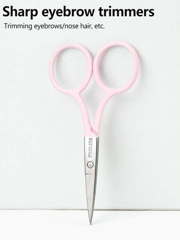 RANCAI مقص تطريز بالغرز المتقاطعة قطعة واحدة، مقص جمال من الفولاذ المقاوم للصدأ باللون الأسود للحواجب والرموش وأدوات المكياج والمكياج والرخيص والديكور والمنضدة والسفر والنوم والاكسسوارات المكياج