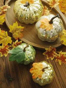1Pc Gold Disco Pumpkin Halloween Thanksgiving Decor – Mirror Ball Pumpkins – Glam Sequin Pumpkin Ornaments For Party, Fall, And Seasonal Decorations – Shiny Table Centerpieces And Holiday Decor Home Decor Halloween Decor Fall Decor Room Decor Autumn Decor