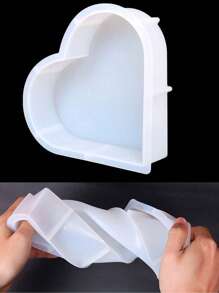 1/2 pièces Moule en résine silicone en forme de cœur hexagonal de grande taille. Moule artisanal pour la décoration de la maison, les bijoux, les cadeaux faits maison. Convient pour le livre, l'oreiller, la cristallerie, l'artisanat en résine époxy.