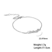 TEAMER 1pc Women Stainless Steel Cute Pet Paw Print Bracelet, Minimalist Animal Element Jewelry, Fashionable Gift For Friends
