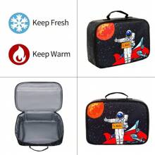 Reusable Insulated Lunch Bag With Stylish Galaxy, Dinosaur, Astronaut Graphic Patterns, Suitable For Adults, Women, Men, Portable Food Tote For Work, Picnic, Outdoor, Road Tripback To School School Stuff Bag For School Lunch Bag For Women Cooler Bag Picnic Accessories School Accessories