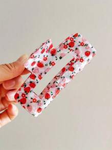 1Pc/2Pcs Women's Sweet Cute Colorful Strawberry Square Claw Clip | Ponytail & Updo Hair Accessory, Perfect For Daily Outings, Bohemian Elegant Style Fashion Hair Accessories Fashion Hair Clips