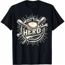 Home Run Hero Baseball Funny Graphic Tees T-Shirt - Black - View 1