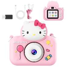 Sanrio Sanrio HELLO KITTY Kuromi Cinnamoroll Cartoon Digital Camera Front And Back HD Dual Camera IPS Screen 1080p ResolutionCan Insert TF Card (TF Card Not Included) USB Charging Suitable Gifts/Decoration Collection Birthday Gifts(Free Lanyard And Card Reader Included)