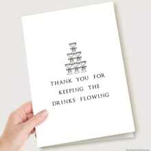 1pc Wedding Bartender Thank You Card - Personalized Appreciation For Service, Beverage Service Gratitude Note, English Greeting Card For Any Recipient