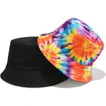 Unisex Reversible Bucket Hat For Beach And Fishing - 彩色紮染 3 - 查看 4
