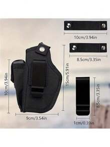 1 universelle Pistolenholster mit Magazintasche, verdeckter Tragegurt innen oder außen, Holster für links- und rechtshändige Pistolen, Schwarz für Damen/Herren