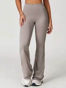 MASKERT "Sports Pants" Women's Sports Pants Yoga Pants Flared Pants Running Fitness Home Commuting Comfortable Skin Friendly Tights - Grey - View 3