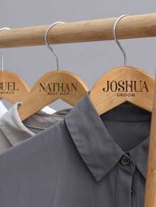 Custom Text/Logo Wooden Hanger, Thickened Non-Slip Clothes Holder, Home Use Wooden Rack, Clothing Hanger, Pants Rack, Clothes Stand - Wood Color - View 3