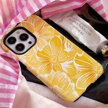 Funda para teléfono 1 pieza Flores Película dos en uno: duradera, absorbente de golpes y compatible con 16, 15, 14, 13, 12, 11, Plus, Pro, - Colores mixtos 1 - Ver 5