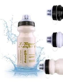 X-TIGER 630ML 自行车水壶防漏挤压式自行车水壶带自行车水壶架，非常适合骑行、跑步、健身和户外运动（黑+白） - 彩色 - 查看 12