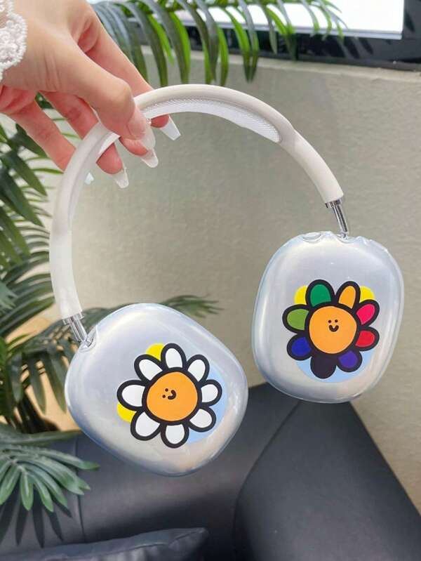 Flower 1 Pair Soft TPU Sunflower & Smiling Face Protective Earphone Case For New Apple Max
