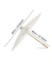 Abanico de papel blanco con forma de corazón - Parasol de estilo chino japonés para pintura DIY, boda, ducha nupcial, fotografía, decoración de fiesta