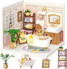 Rolife Super Creato LED Building Blocks For Adults,1:24 Toy Building Sets,Model Building Kits For Kids Ages 8+ ,DIY Miniature Dollhouse Kits For Adults,Hobbies For Women Men - Phòng tắm Pop Bubble - Xem 2