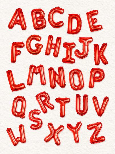 1 个 16 英寸红色字母设计装饰气球，A-Z 字母铝箔气球，DIY 派对装饰用品，生日派对，结婚周年纪念，家居装饰，母亲节，迎婴派对，婚礼，单身派对，生日快乐横幅，背景装饰，定制字母气球