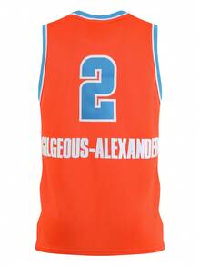 Atonmore Men's Basketball Jersey, 2, Orange Color With Embroidery Sports Vest - 橘色 - 查看 2