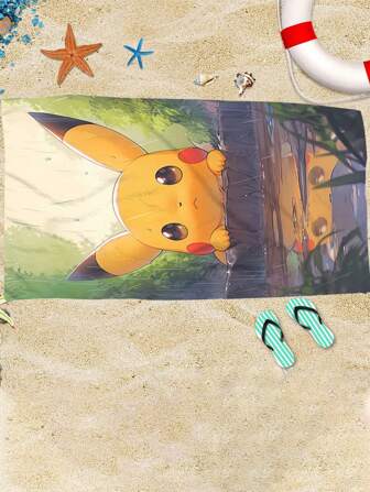 pokemon Toallas de playa de microfibra con diseño de Pokémon, toallas de baño para natación, toallas cuadradas versátiles, toallas de playa de la serie Pikachu