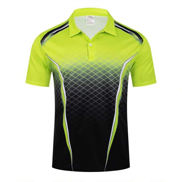 TELEYI Polo de golf de manga corta para hombres, estilo casual de calle, tela de punto de poliéster de 150 g, con un pequeño estirado, ajuste regular, mangas cortas de verano con detalle de botón, cuello de solapa - 100% poliéster