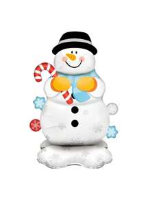 1 balon folie om de zăpadă extra mare, balon decorativ om de zăpadă în picioare 158 cm, pentru Crăciun, Anul Nou, decor pentru grădină și casă
