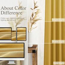 Extra Long Gold Linen Curtains 120 Inch For Living Room 2 Panels Set Rod Pocket Back Tab Light Filtering Semi Sheer Linen Window Drapes Privacy High Ceiling Drapes For Farmhouse 52x120 - Gold - View 5