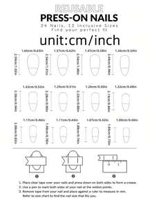 24Pcs Pink Bow-Knot Pearl Almond Shape Press On Fake Nails Set For Women And Girls Nail Supplies Nails - Pink - View 4