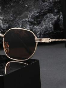1 Pair Oval Metal Fashion Decorative Glasses For Teenagers