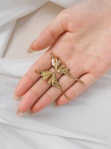 1 par de pendientes con diseño de alas de mariposa chapados en oro de 18K, de acero inoxidable, adecuados para mujeres en fiesta/festival/Halloween/Acción de Gracias/regalos