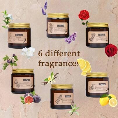 [Aromatherapy Candles] 6pcs Aromatherapy Scented Candles For Home Scented - Soy Candles In Glass Jars - Portable Travel Candles,3.5OZ For Yoga, Mother's Day, Valentine's Day, Birthday, Father's Day Gift