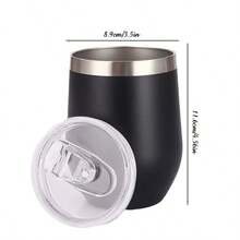 1 件个性化蛋壳杯不锈钢保温杯，U 型大肚杯随行杯，带盖 - 定制不锈钢酒杯、咖啡杯或饮料桶 12 盎司，生日、卧室、家居、特殊场合的理想礼物