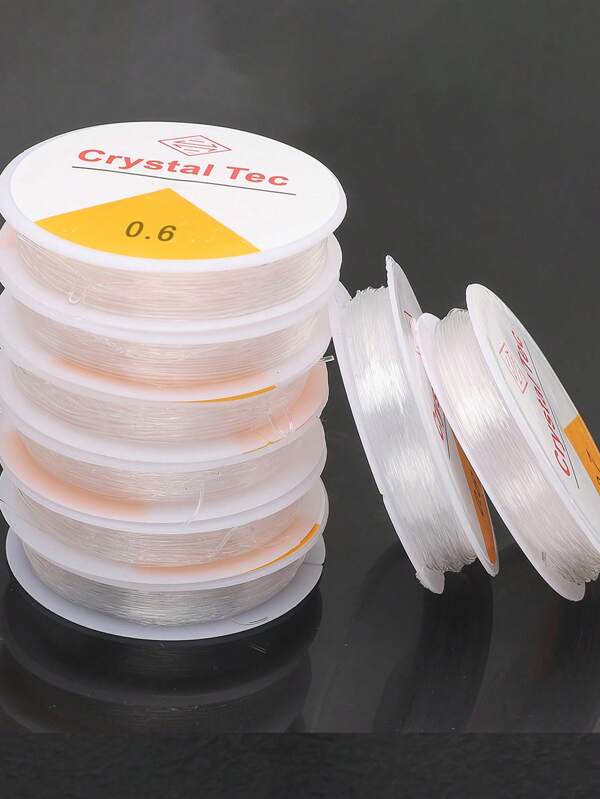 10 rolos de cordão elástico transparente de 0,4-1,0 mm, fio de resina para contas redondas e linha de borracha, suprimentos para fabricação de joias para pulseiras de contas faça você mesmo