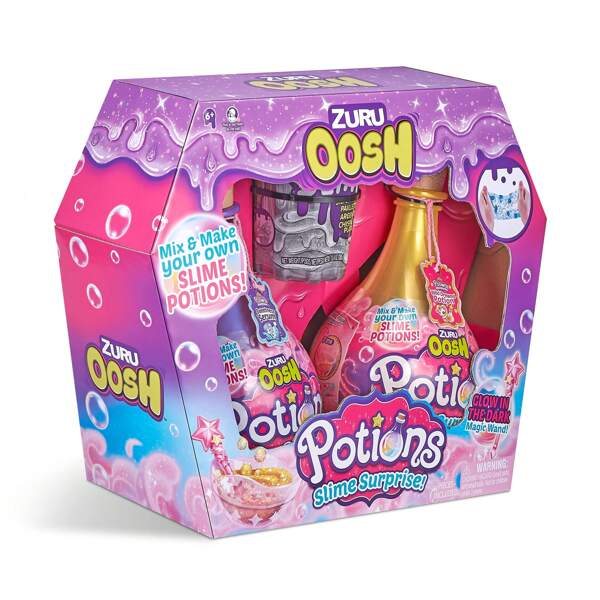 Spin Master Oosh Potions Slime Surprise Kit DIY Slime cu Sclipici, Mărgele și Sclipici, Descoperă Slime Magic Pufos pentru Copii și Fete, 1 Bucată/2 Bucată