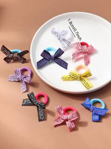 30pcs Women's Cute Sweet English Text Hair Ties, Versatile Elastic Bands For Half Up Do, Side Braids, Daily Wear, Non-Damaging