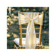 20pcs Satin Chair Sash Bows, 7" X 108", Universal Chair Covers Suitable For Weddings, Engagements, Parties, Banquets, Birthdays, Baby Showers, Christmas, Thanksgiving, Graduations And Other Celebrations. Ideal For Wedding Receptions, Banquets, Parties, Birthday Celebrations, Baby Showers, Graduation Ceremonies, Event Decorations