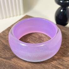 1pc Women's Charm Purple Series Asymmetrical Round Bracelet, Sexy Design Suitable For All Year Round Wear And Party Gift