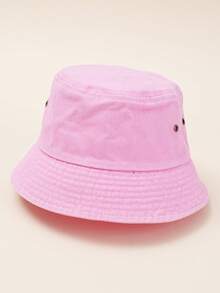 1pc Unisex Vintage Washed Bucket Hat, Plain Color Casual Sun Hat Suitable For Hiking & Vacation - Hat - View 7
