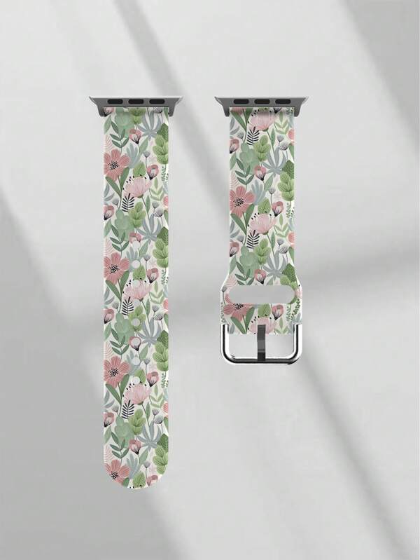 1pc Soft & Elastic Breathable Daisy Flower Replacement Wristband Strap Compatible With Samsung, Garmin, Honor Smart Watch, Apple Watch Series 38mm 40mm 41mm 45mm 44mm 42mm 49mm, Fashionable Casual Silicone Band Compatible With Apple Watch Ultra SE/10/9/8/7/6/5/4/3/2/1