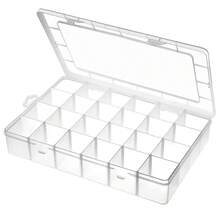24 Grids Plastic Organizer Box Craft Organizer Storage With Adjustable Dividers Bead Box Fishing Tackles Box Jewelry Box