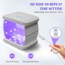 UV Light For Resin 2 Model Time For 60s Or 120s, 48W Two-Sided Fast Curing UV Resin Light With Adjustable Time Setting Large Size Portable Foldable UV Lamp With Silicone Mold - White - View 3